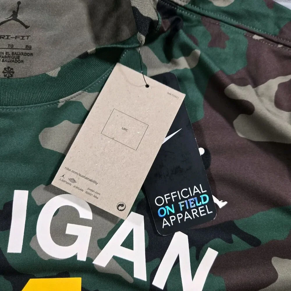 Jordan DriFit Michigan Wolverines Military Appreciation Camo Long Sleeve XL Mens